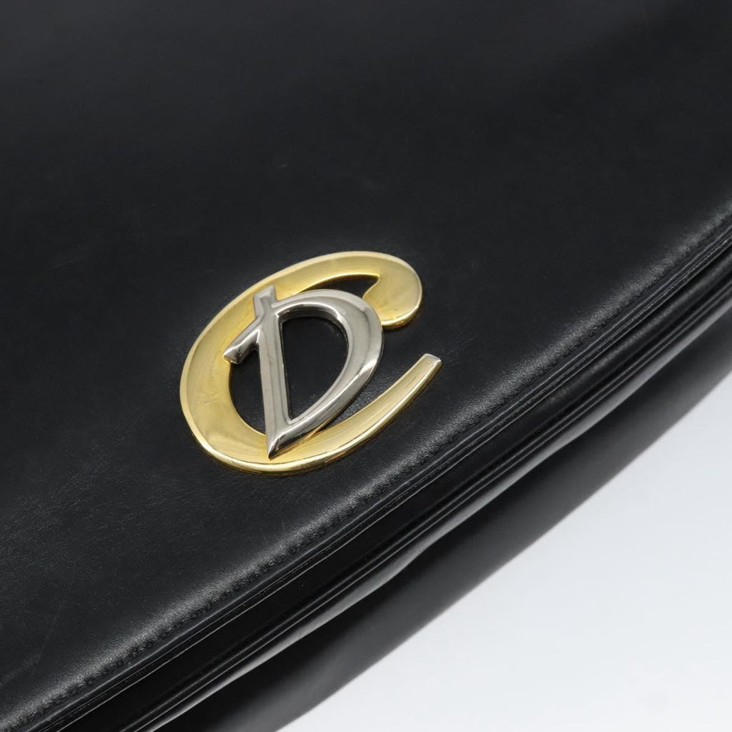 Christian Dior Vintage Chain Flap Shoulder Bag Leather Black Leather Shoulder Bag Bag (Pre-Owned)