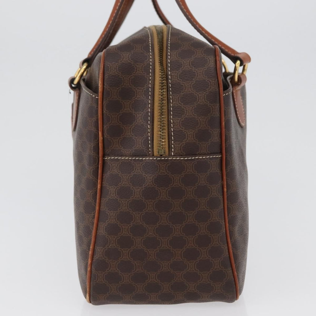 Celine Vintage Macadam Handbag Canvas And Leather Brown Canvas Handbag