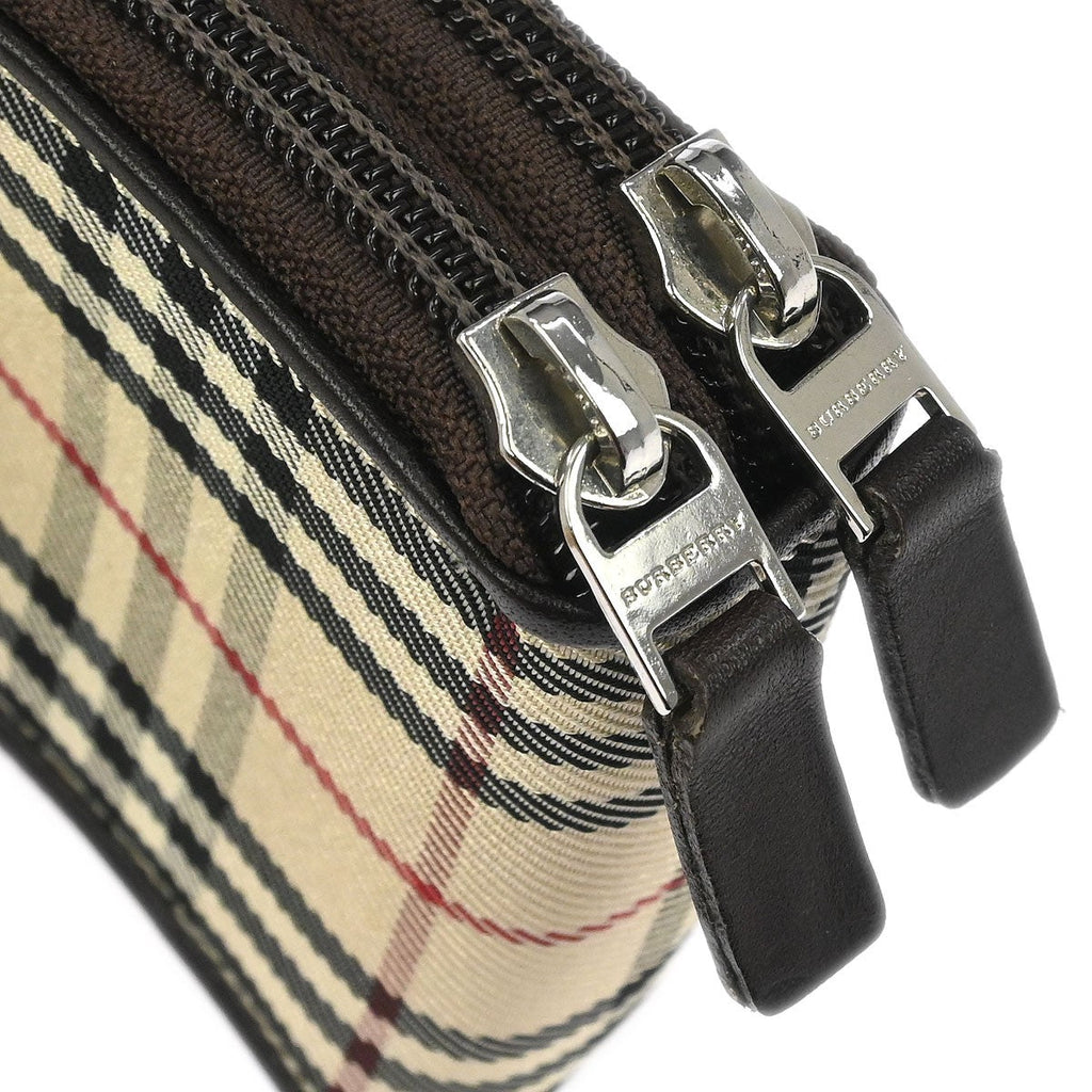 Burberry Zip Around Coin Pouch Canvas Beige Canvas Wallets Accessory