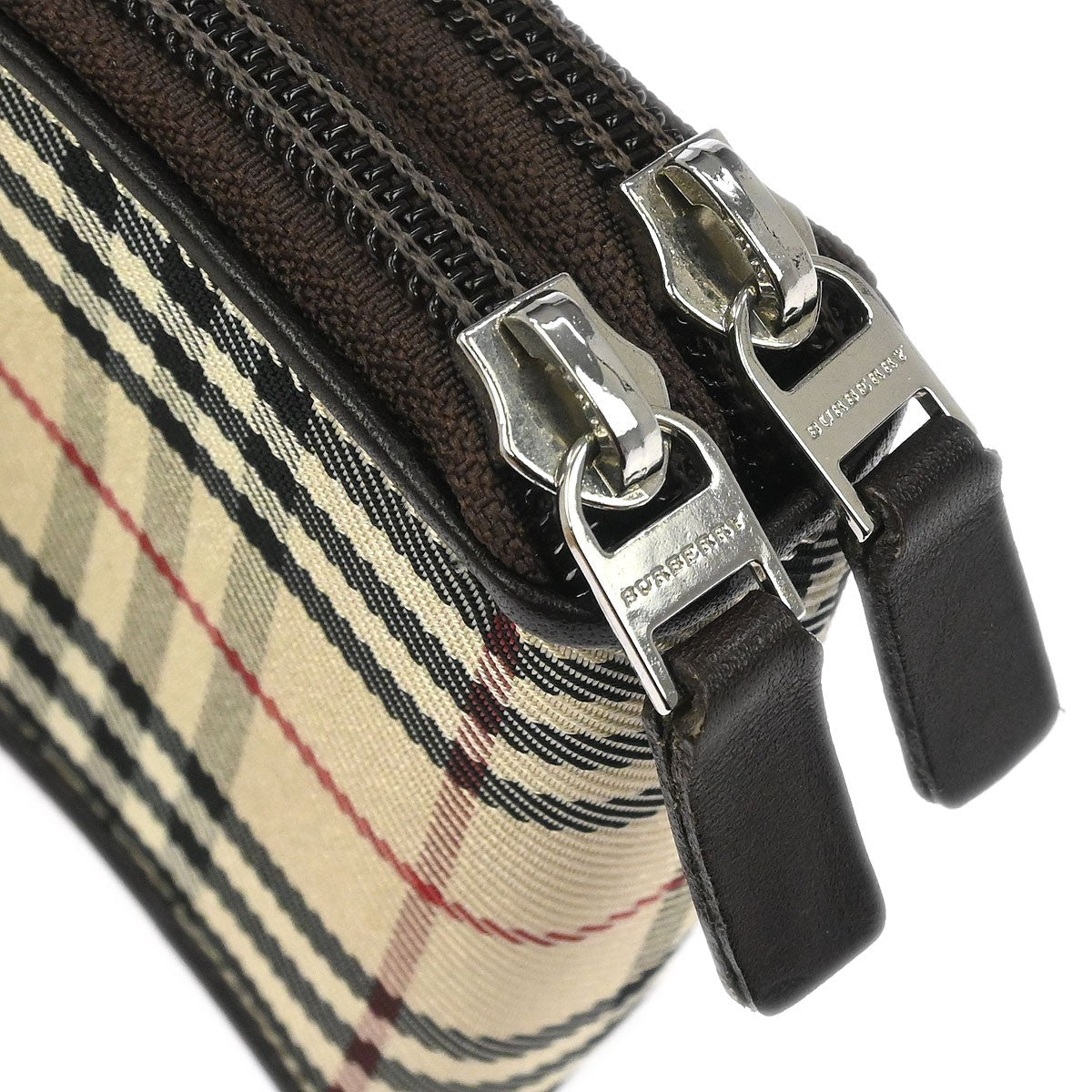 Burberry Zip Around Coin Pouch Canvas Beige Canvas Wallets Accessory