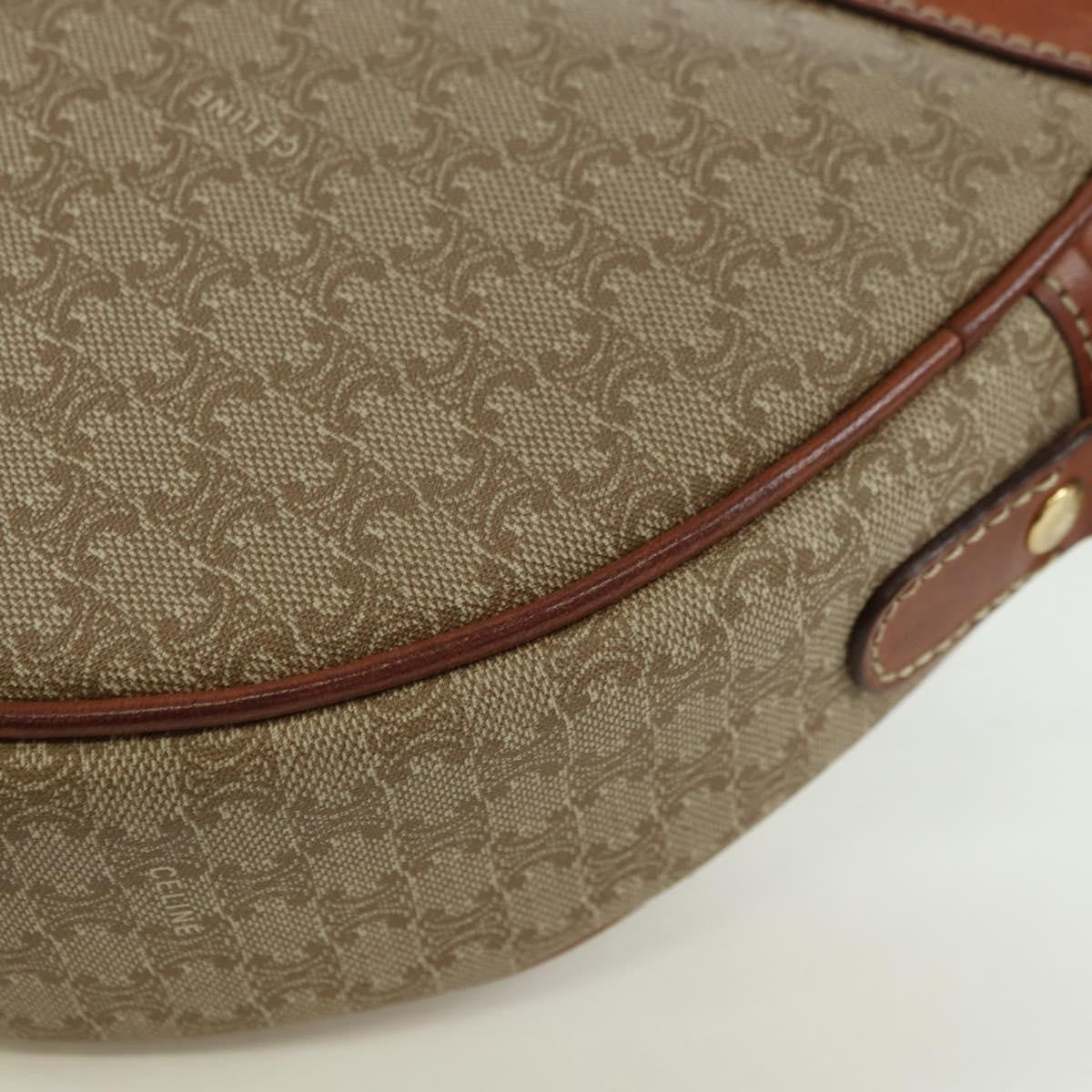 Celine Vintage Macadam Shoulder Bag Canvas And Leather Beige Canvas Shoulder Bag Bag