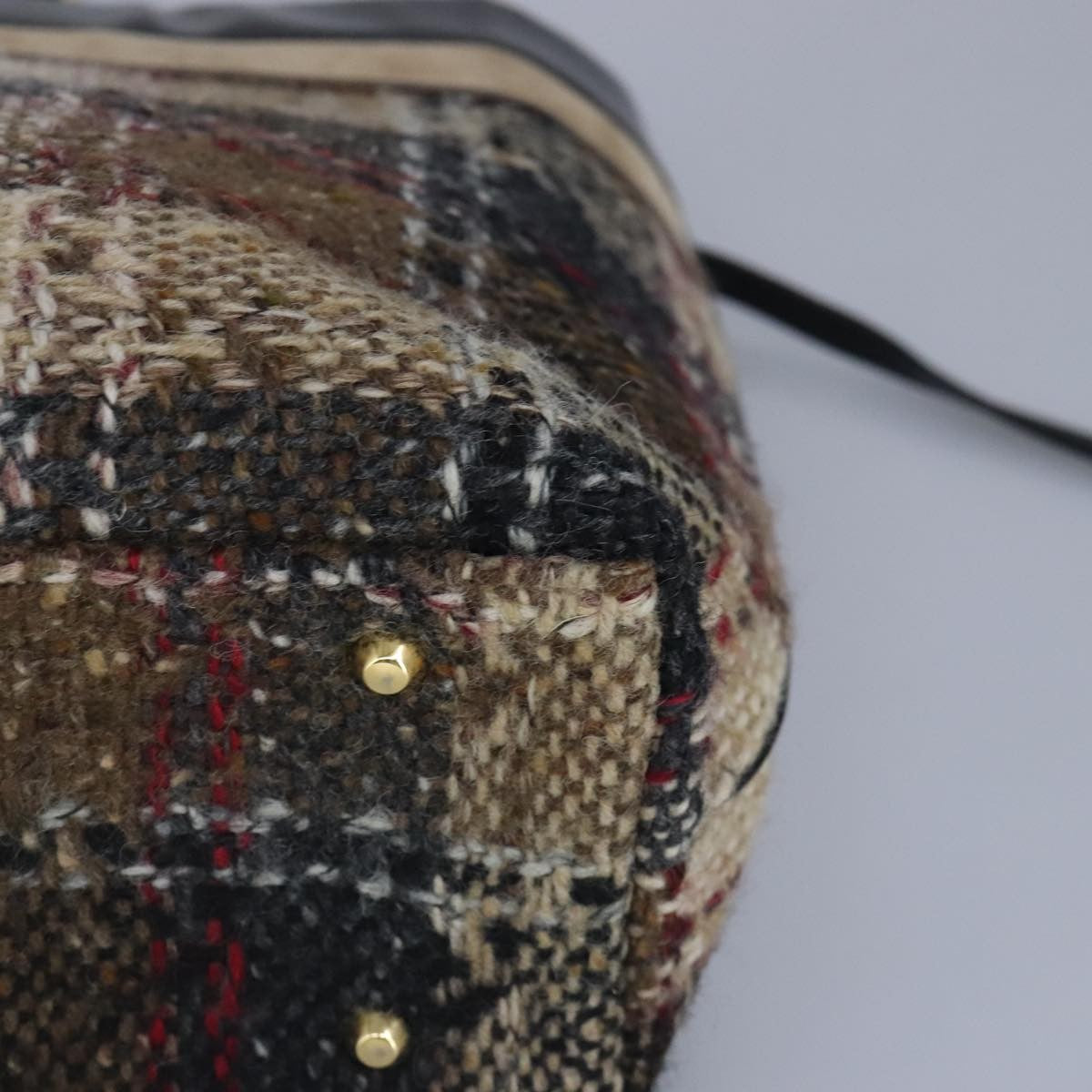Burberry Nova Check Handbag Wool Beige Wool Handbag