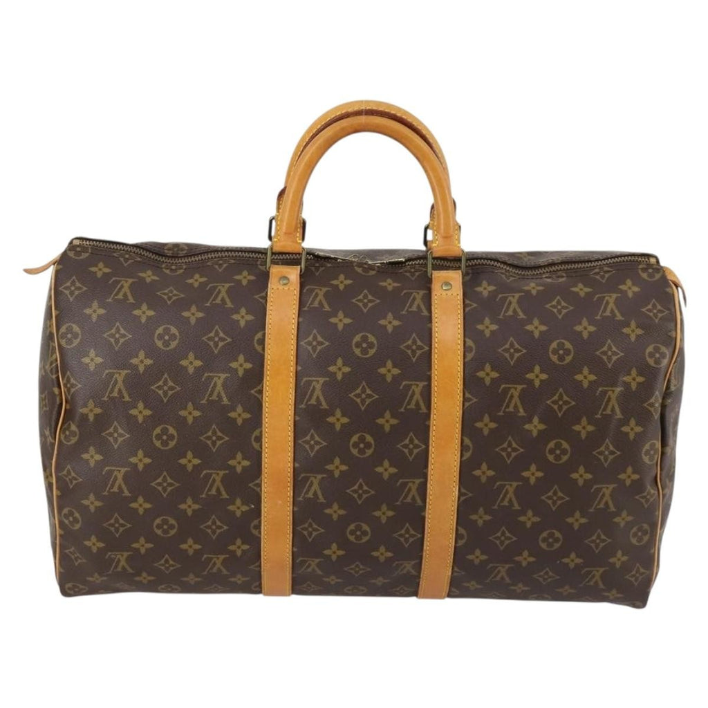 Louis Vuitton Keepall Bag Monogram Canvas Brown Canvas Travel Bag
