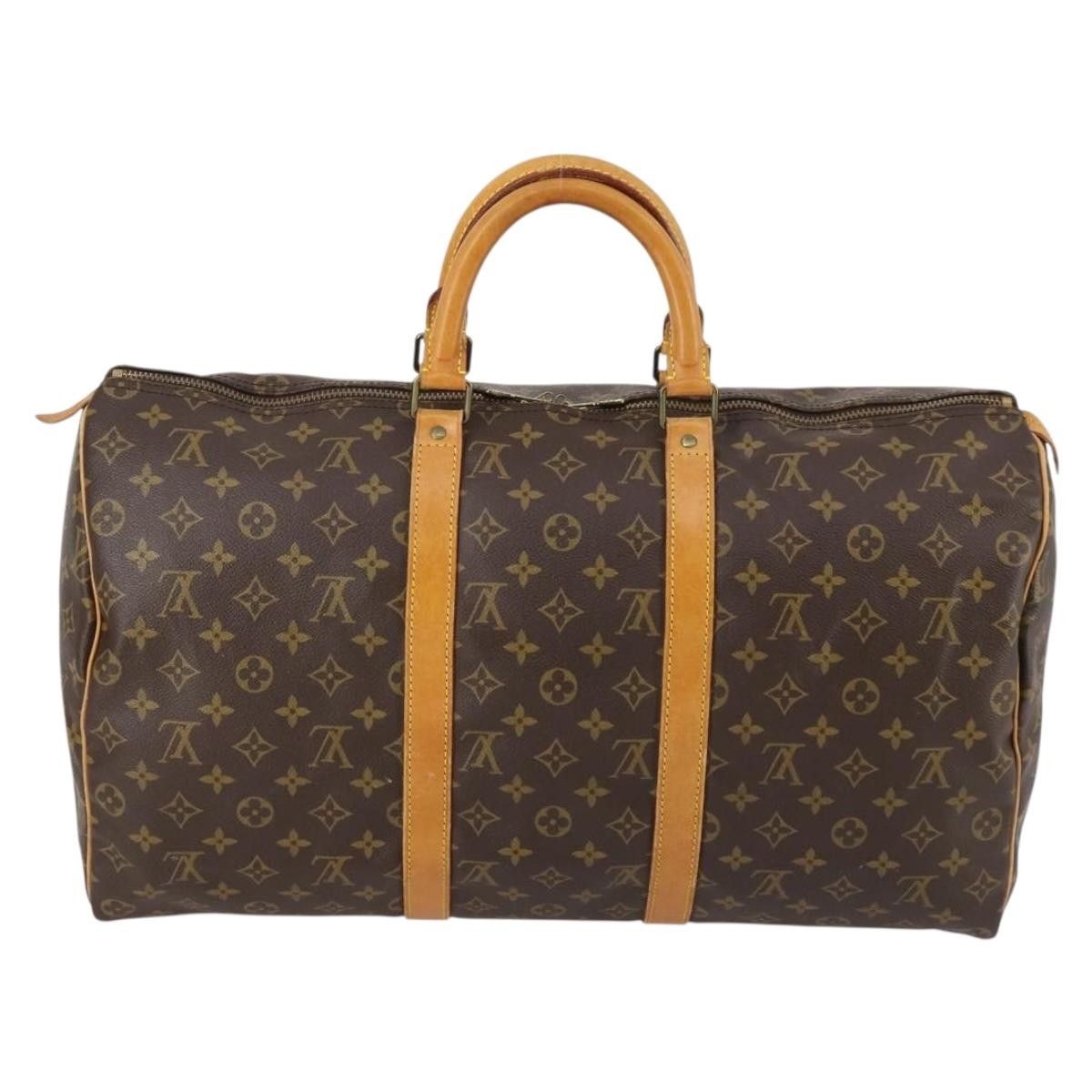 Louis Vuitton Keepall Bag Monogram Canvas Brown Canvas Travel Bag