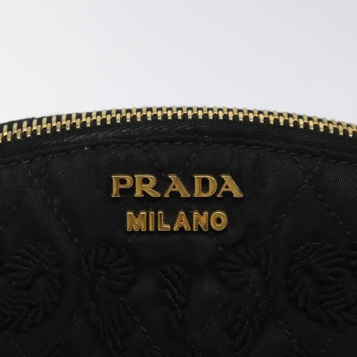Prada Vintage Pouch Tessuto Gold Nylon Clutche & Pouche Bag