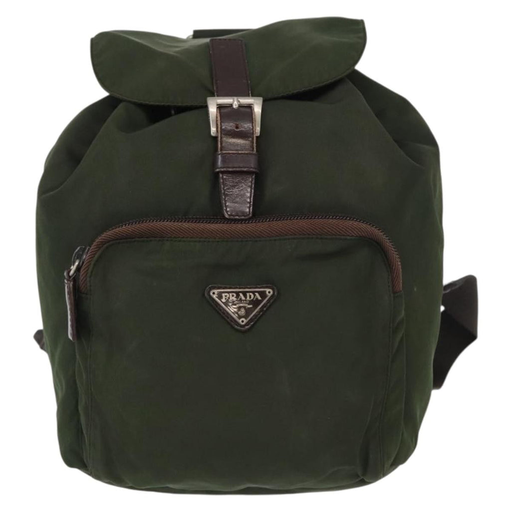 Prada Front Pocket Backpack Tessuto Khaki Nylon Backpack Bag
