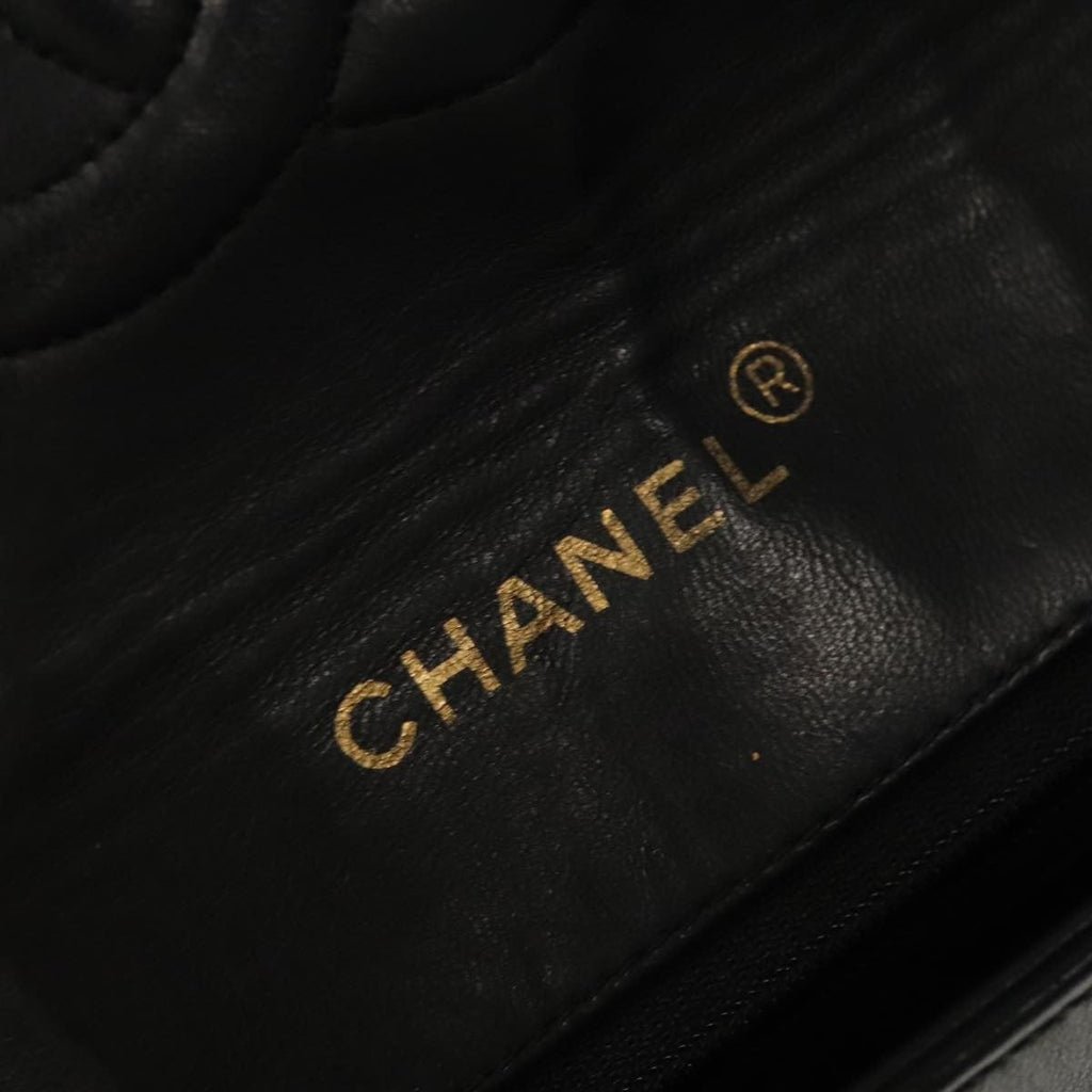 Chanel Flap Shoulder Bag Leather Black Leather Handbag