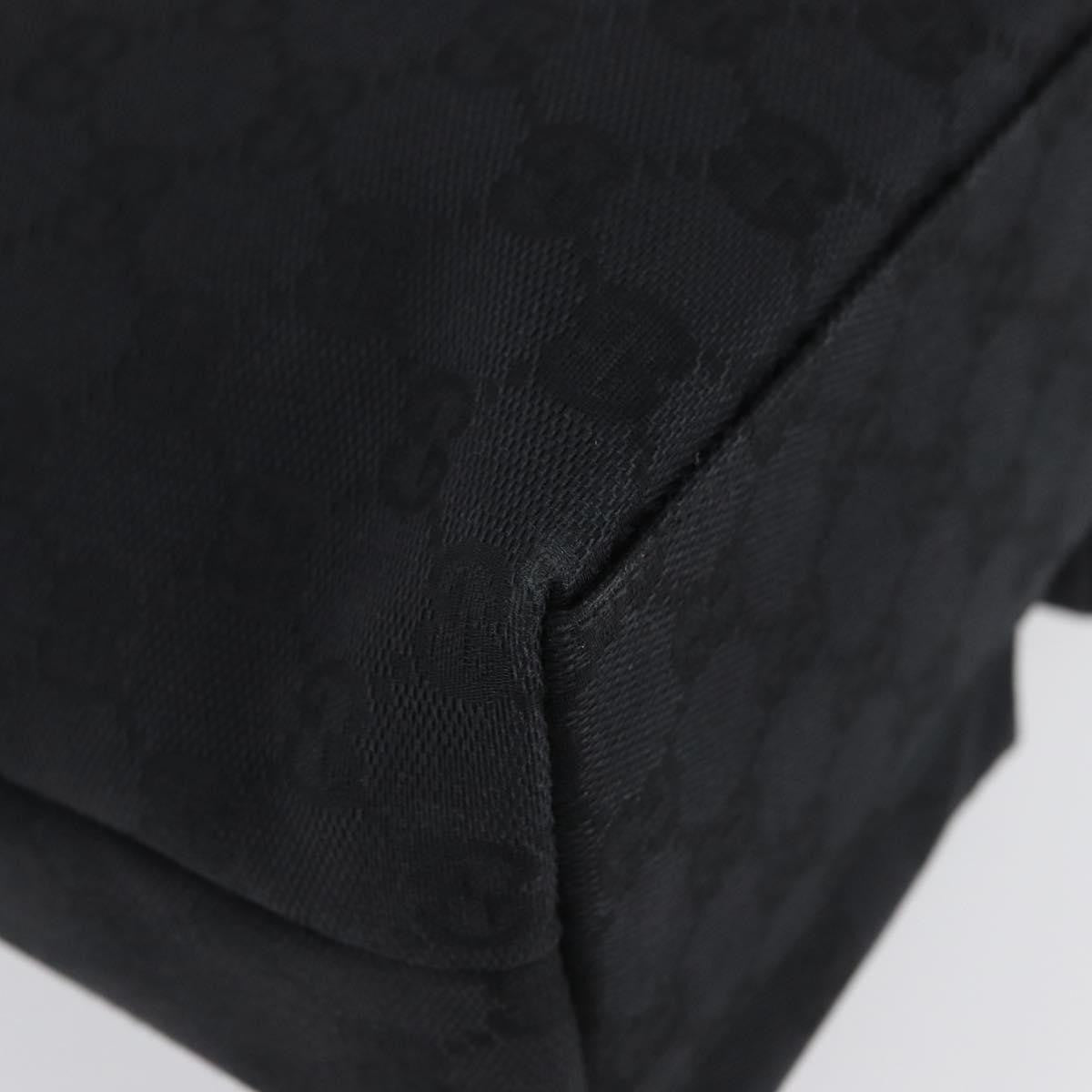 Gucci Double Pocket Tote Gg Canvas Black Canvas Handbag (Pre-Owned)