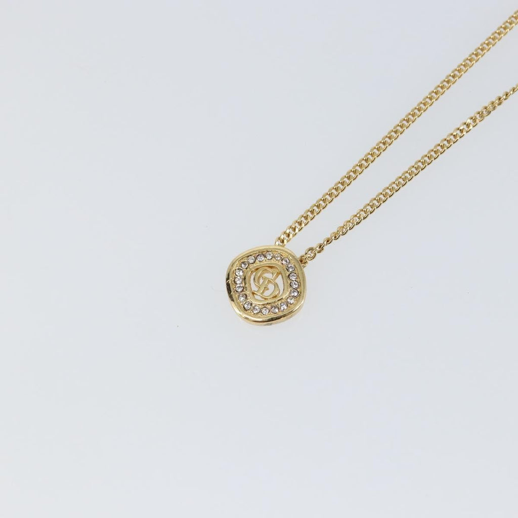 Christian Dior Cd Pendant Necklace Metal And Crystals Gold Metal Jewelry (Pre-Owned)