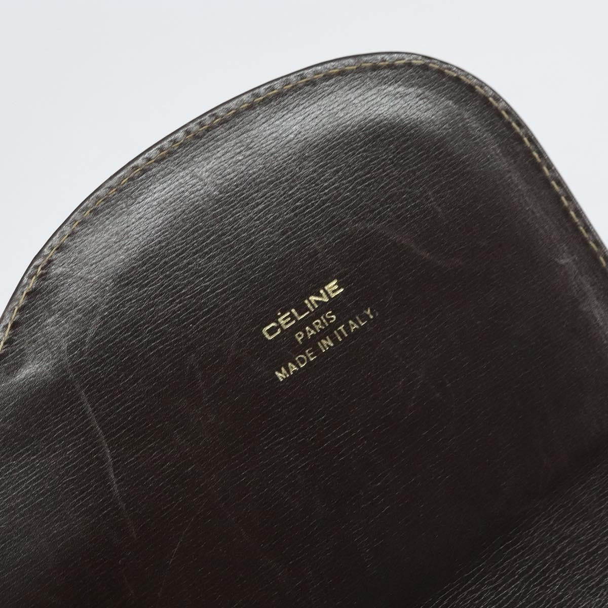 Celine C Sulky Shoulder Bag Canvas And Leather Brown Canvas Shoulder Bag Bag