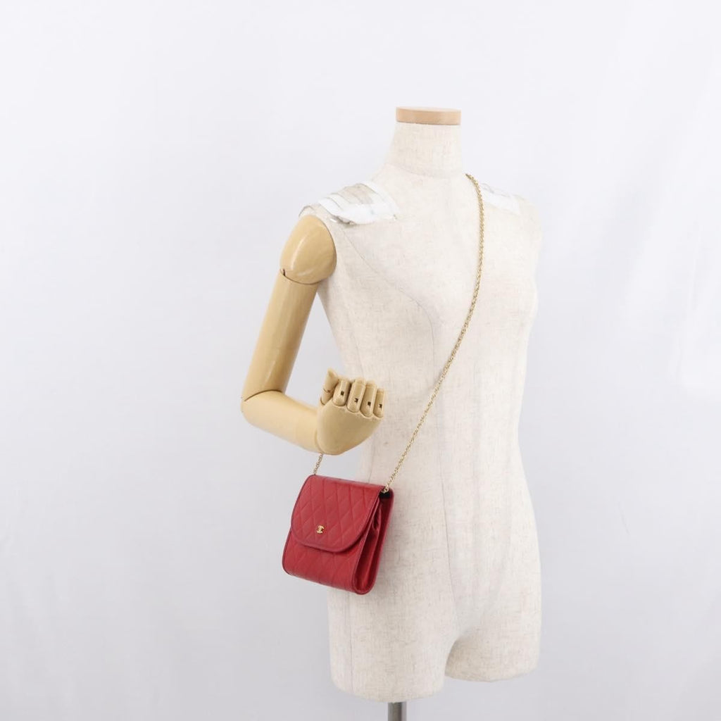Chanel Vintage Clutch Leather Red Leather Clutche & Pouche Bag