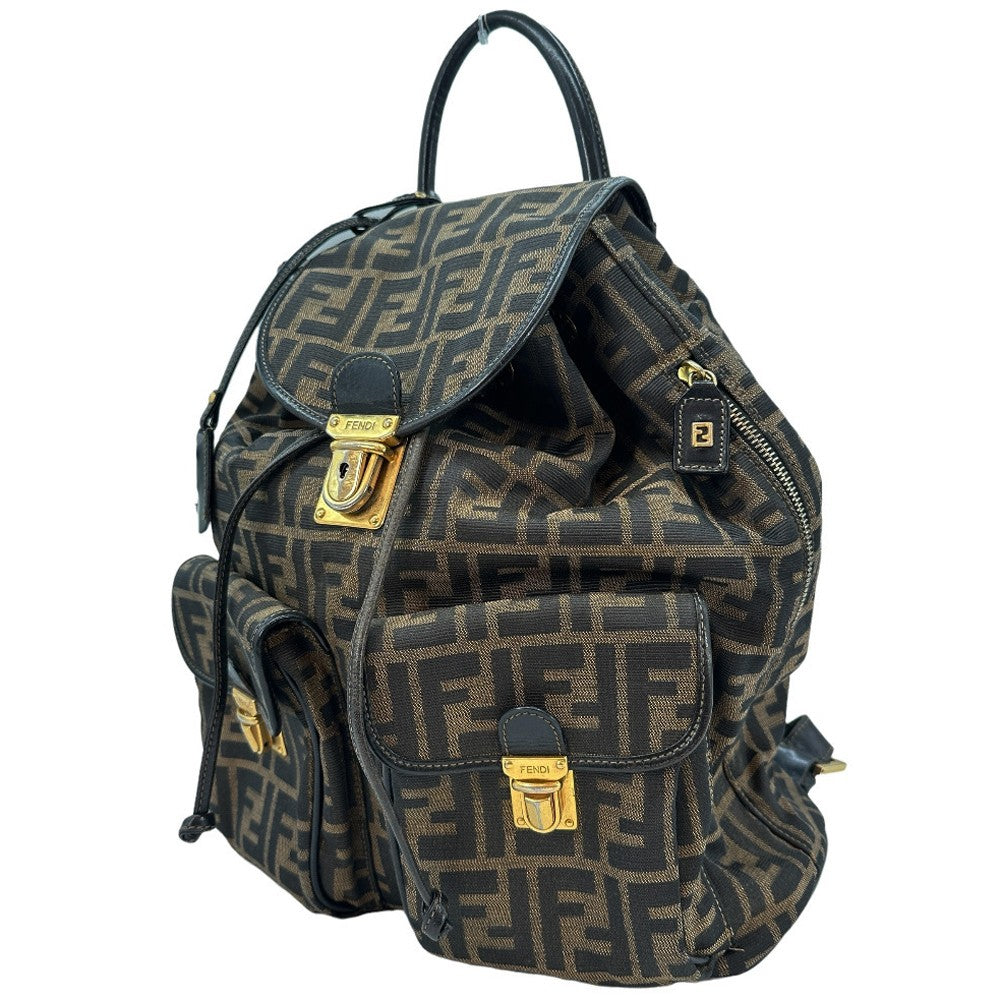 Fendi Fendi Backpack Daypack Zucca Canvas Brown Canvas Backpack Bag