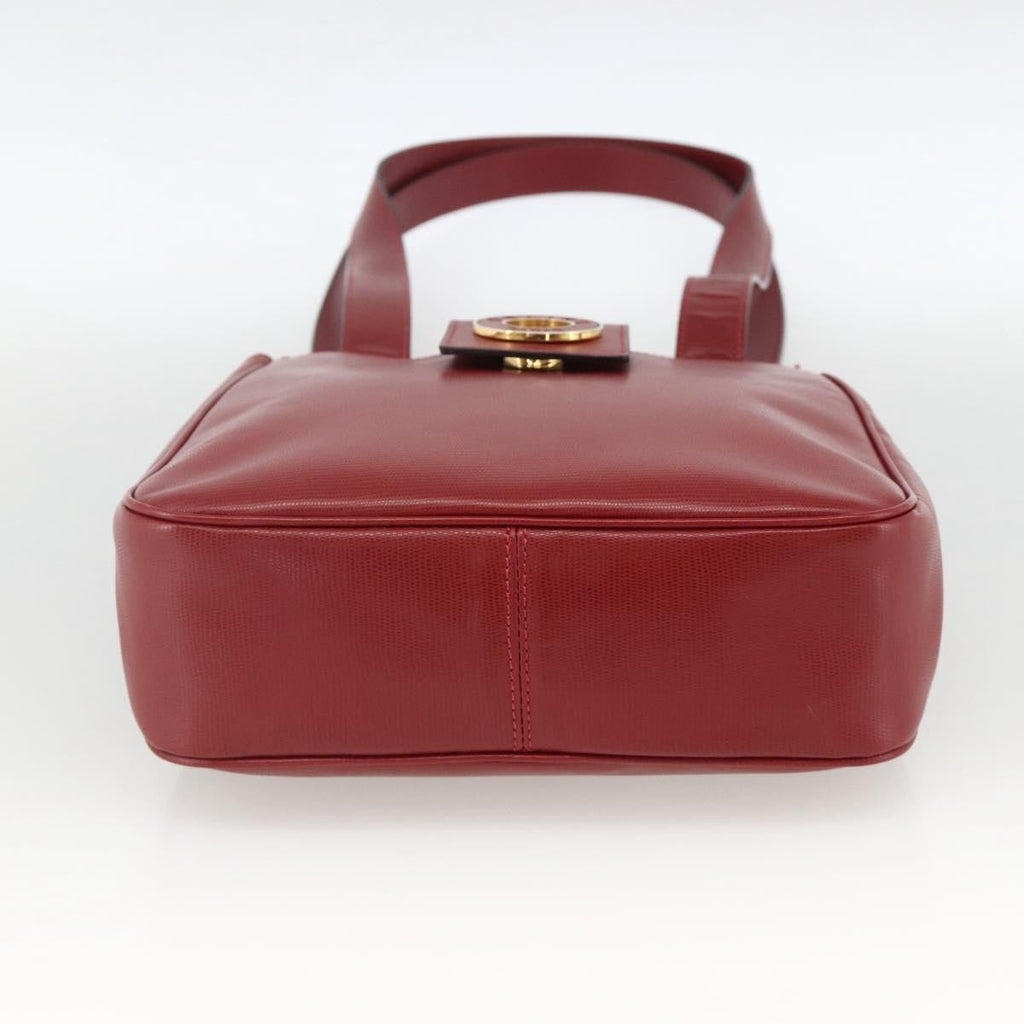 Celine Circle Logo Leather Burgundy Leather Tote Bag Bag