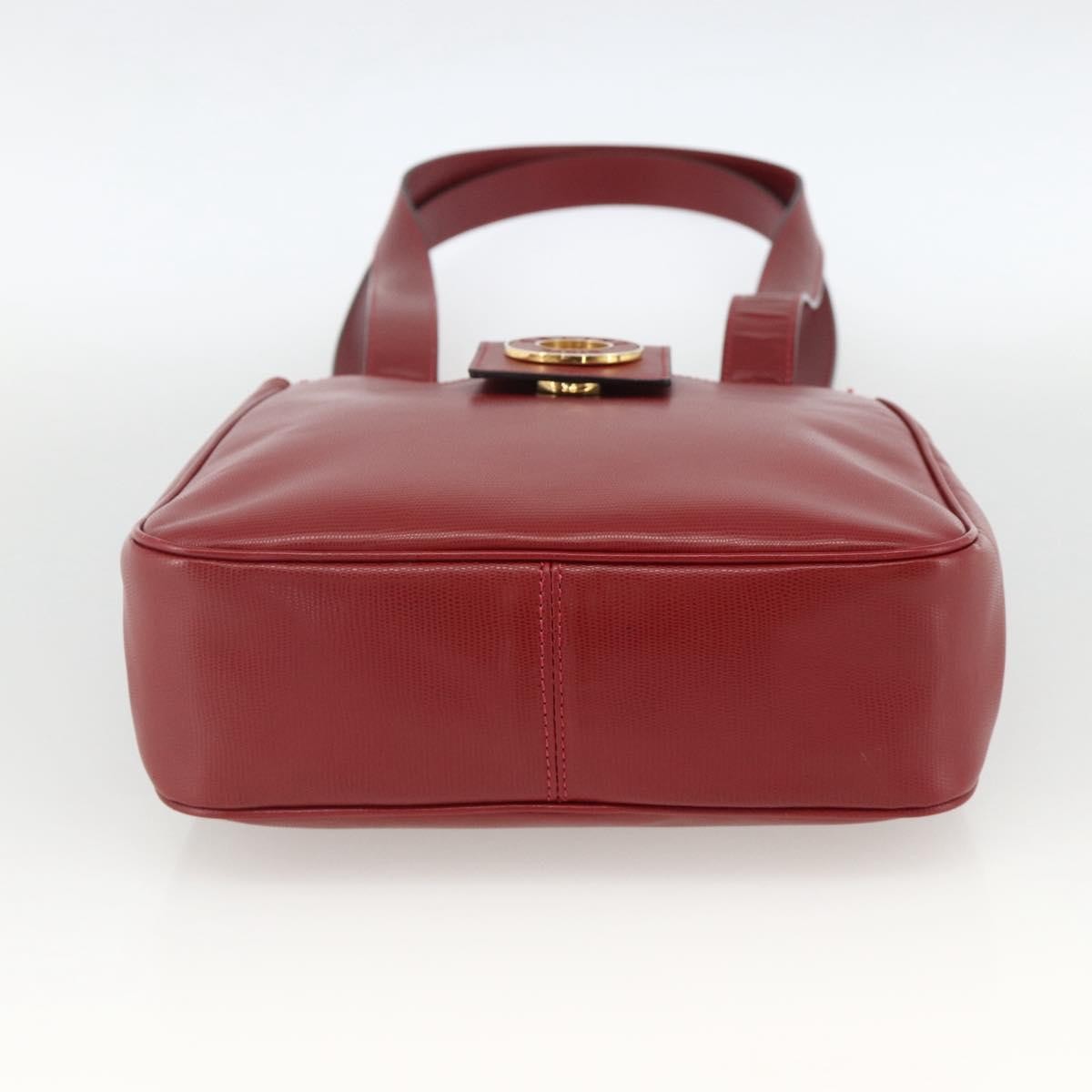 Celine Circle Logo Leather Burgundy Leather Tote Bag Bag
