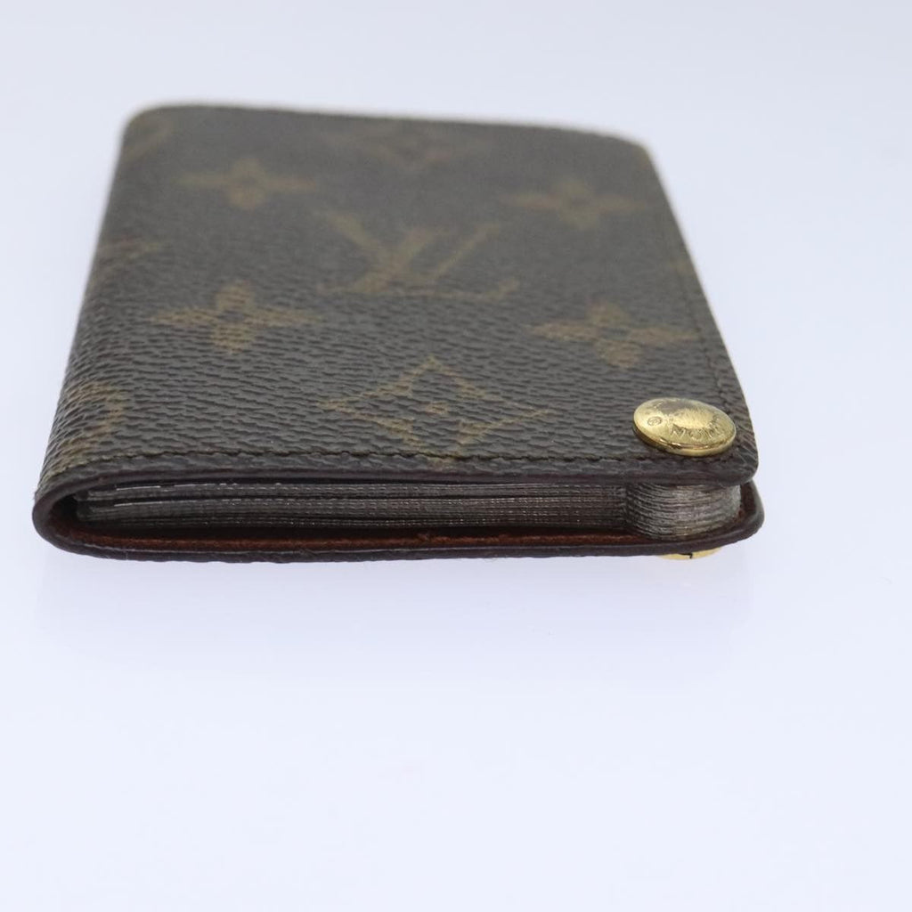 Louis Vuitton Porte Cartes Pression Card Case Monogram Canvas Brown Canvas Card Holders Accessory