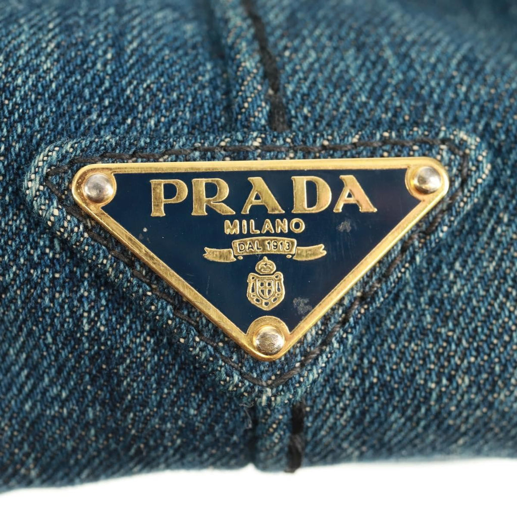 Prada Canapa Tote Denim Blue Denim_Jeans Tote Bag Bag