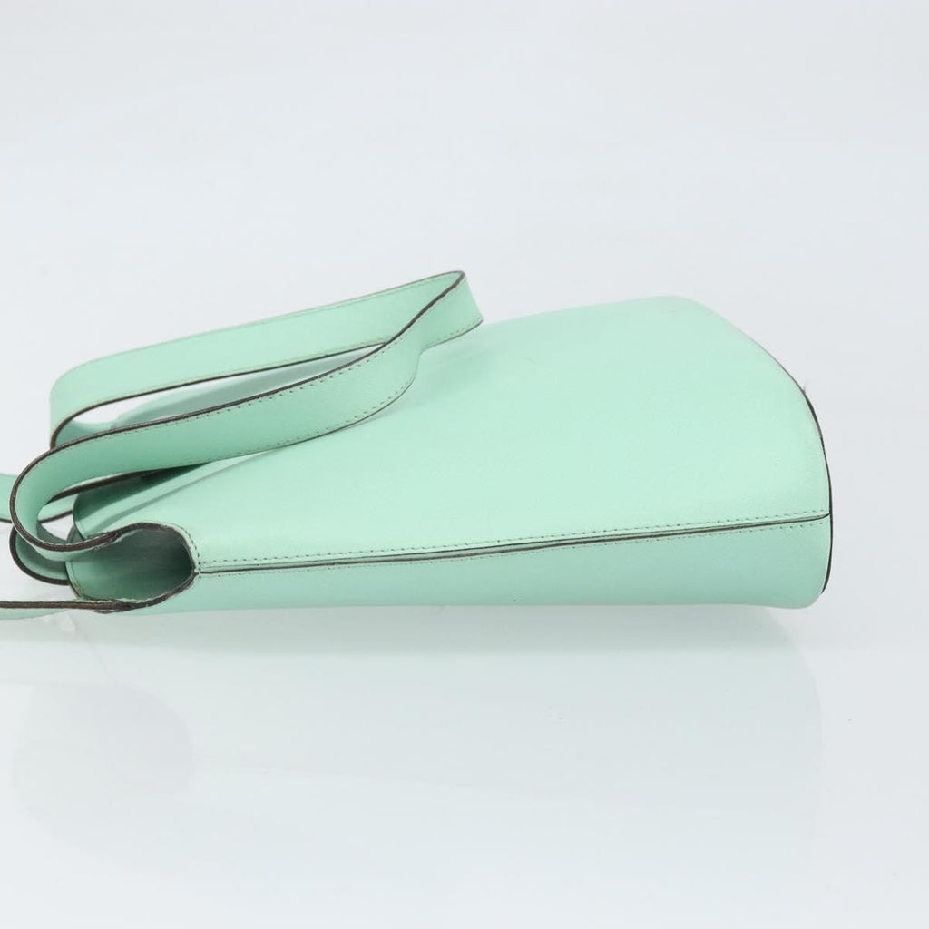Celine Circle Logo Handbag Leather Green Leather Handbag