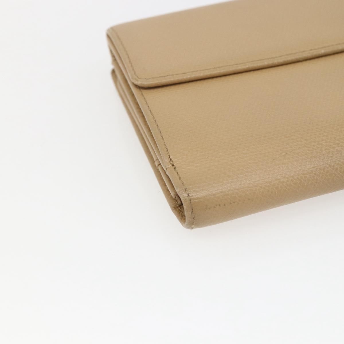 Chanel Coco Bouton Wallet Leather Beige Leather Wallets Accessory