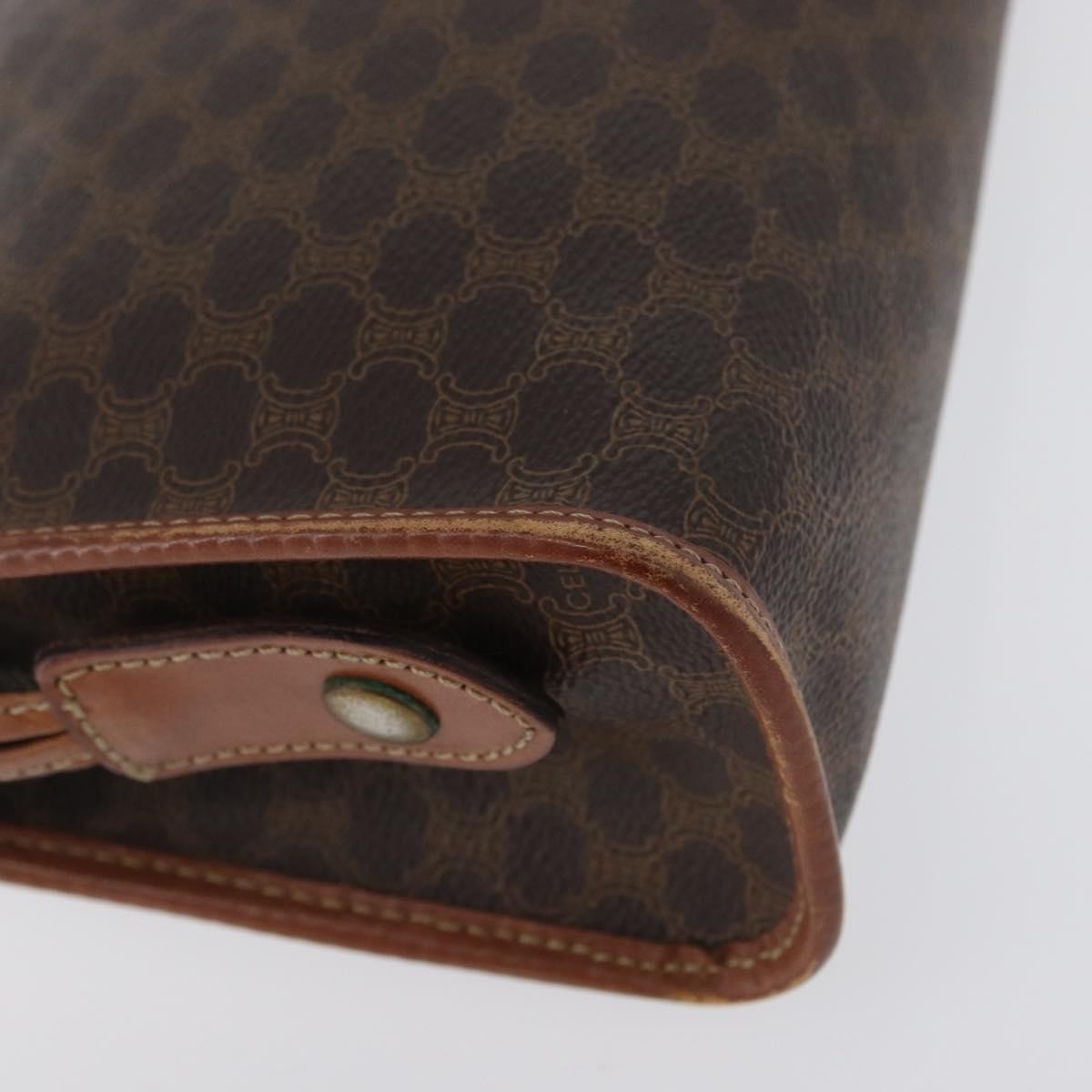Celine Macadam Pochette Canvas And Leather Brown Canvas Clutche & Pouche Bag