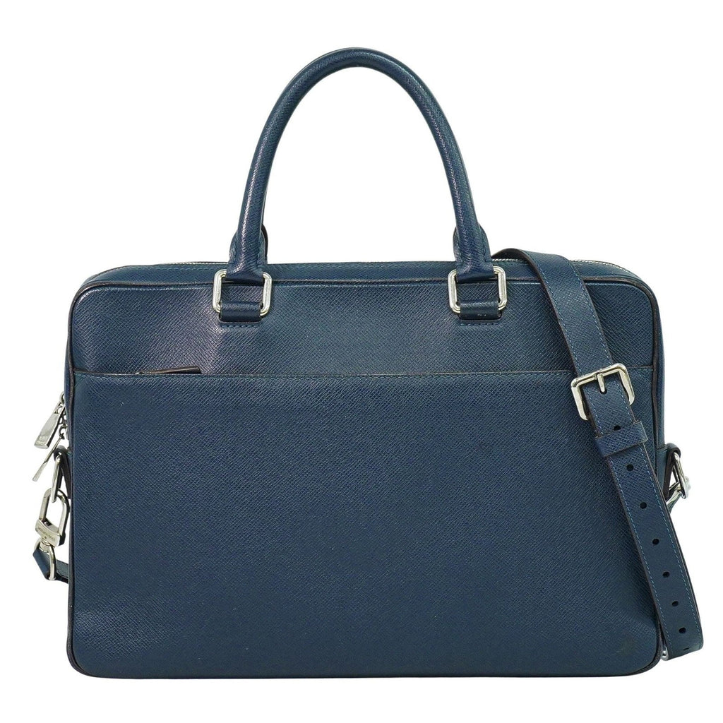 Louis Vuitton Porte-Documents Business Bag Taiga Leather Navy Leather Briefcase Bag