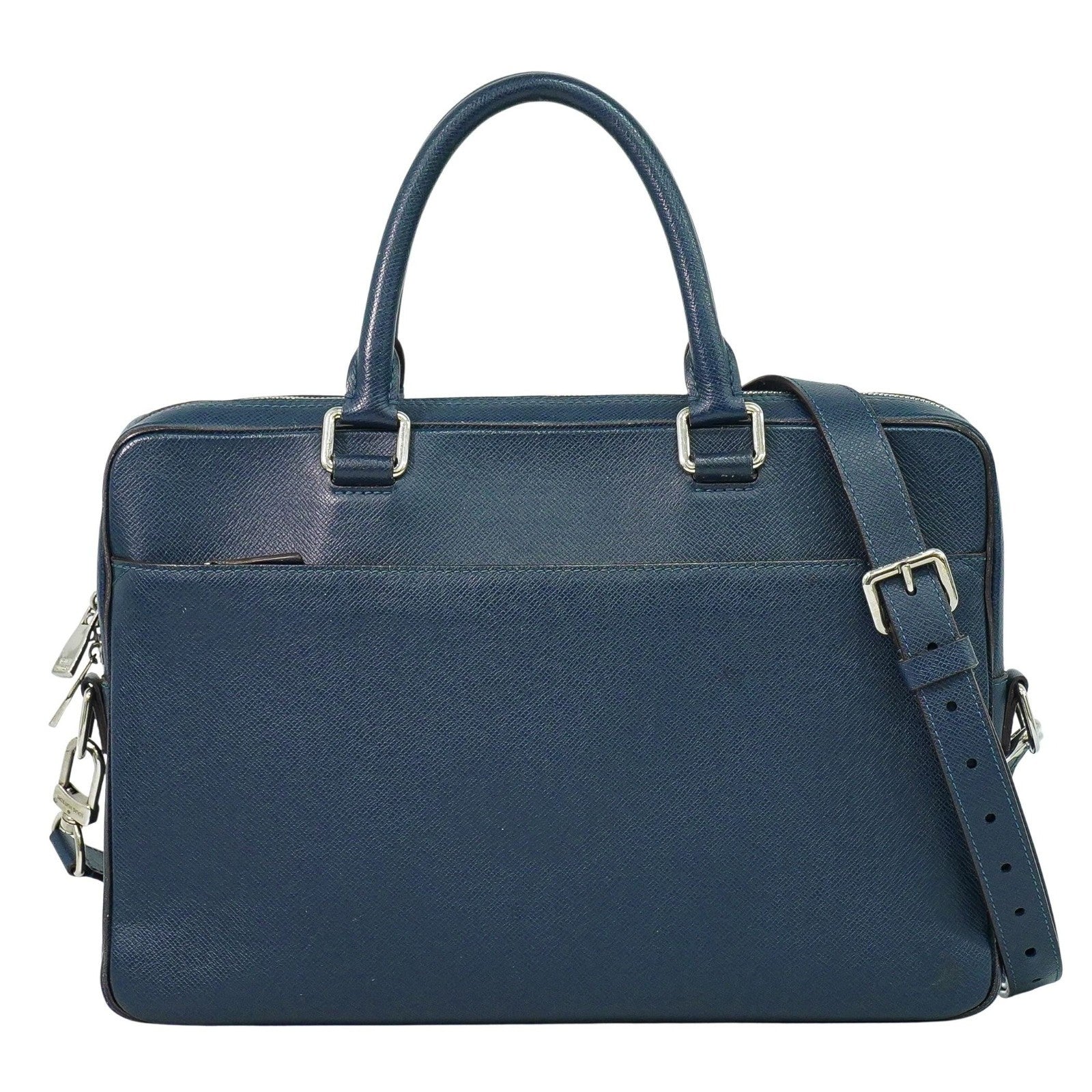 Louis Vuitton Porte-Documents Business Bag Taiga Leather Navy Leather Briefcase Bag