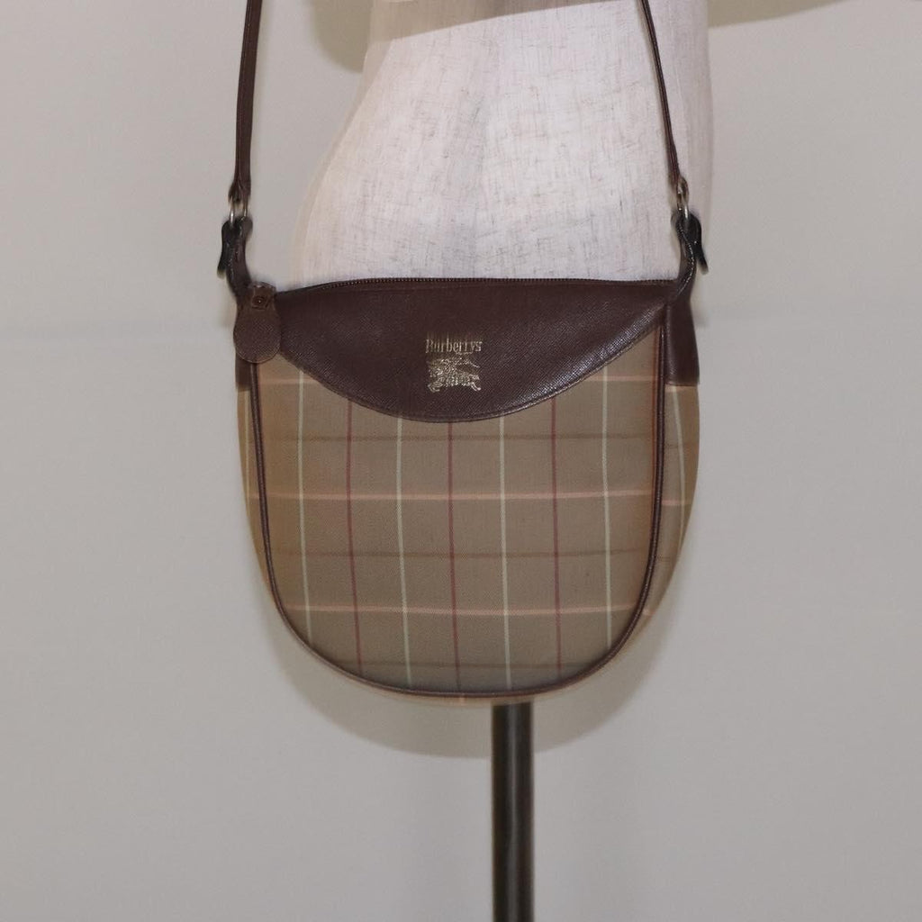 Burberry Nova Check Shoulder Bag Canvas Beige Canvas Shoulder Bag