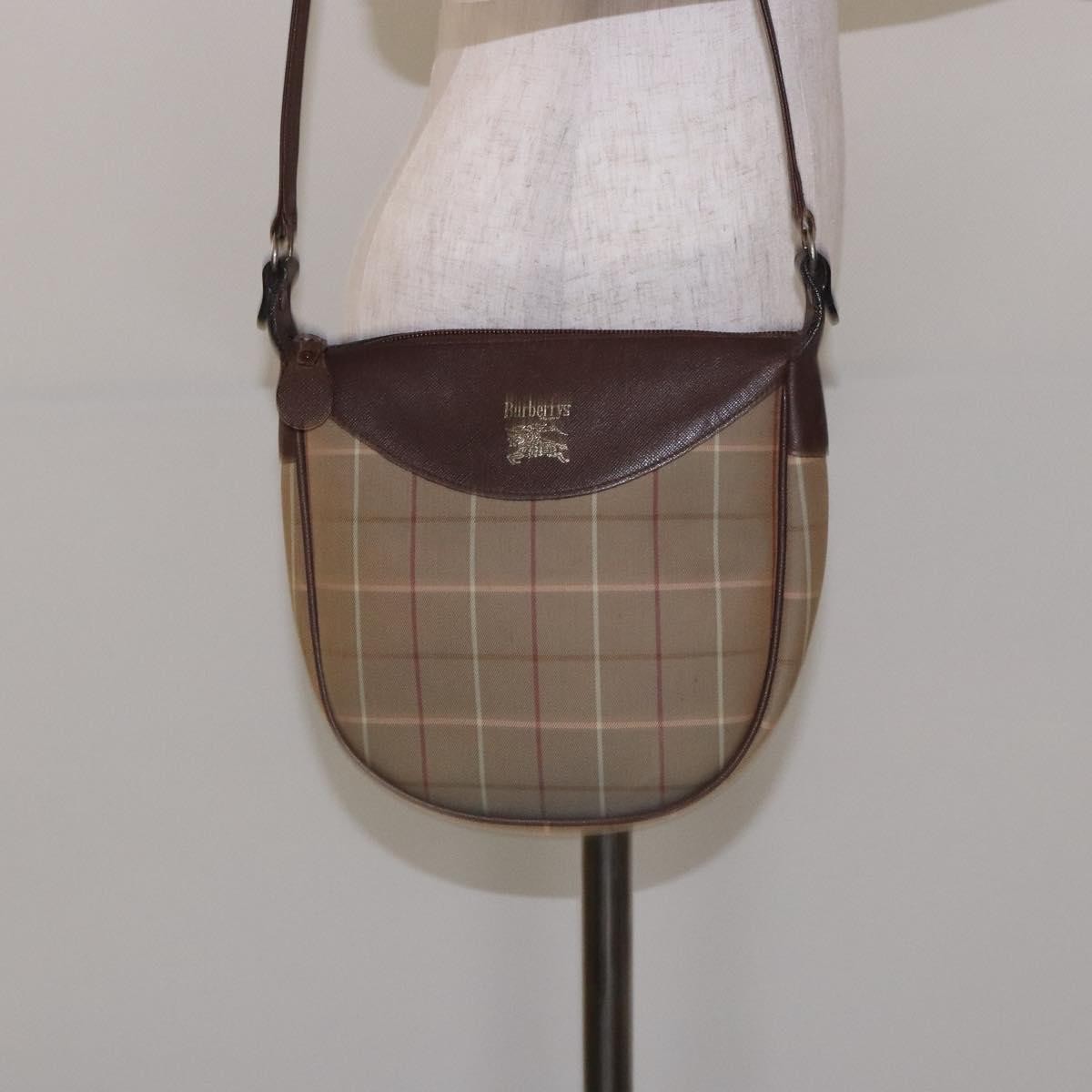 Burberry Nova Check Shoulder Bag Canvas Beige Canvas Shoulder Bag