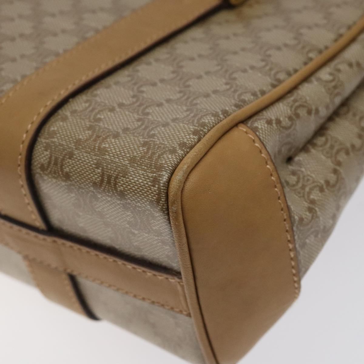 Celine Vintage Macadam Handbag Canvas And Leather Beige Canvas Handbag