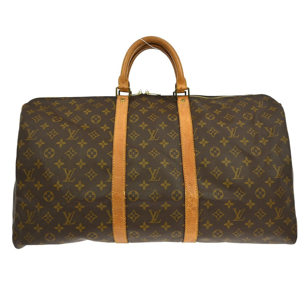 Louis Vuitton Keepall Bag Monogram Canvas Brown Canvas Travel Bag