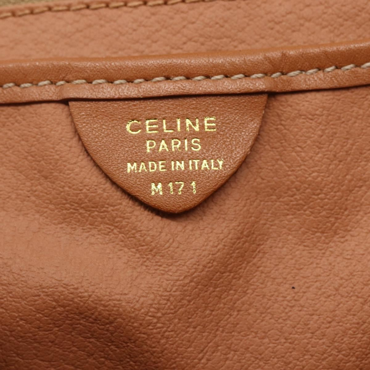Celine Vintage Macadam Shoulder Bag Canvas And Leather Brown Canvas Shoulder Bag Bag