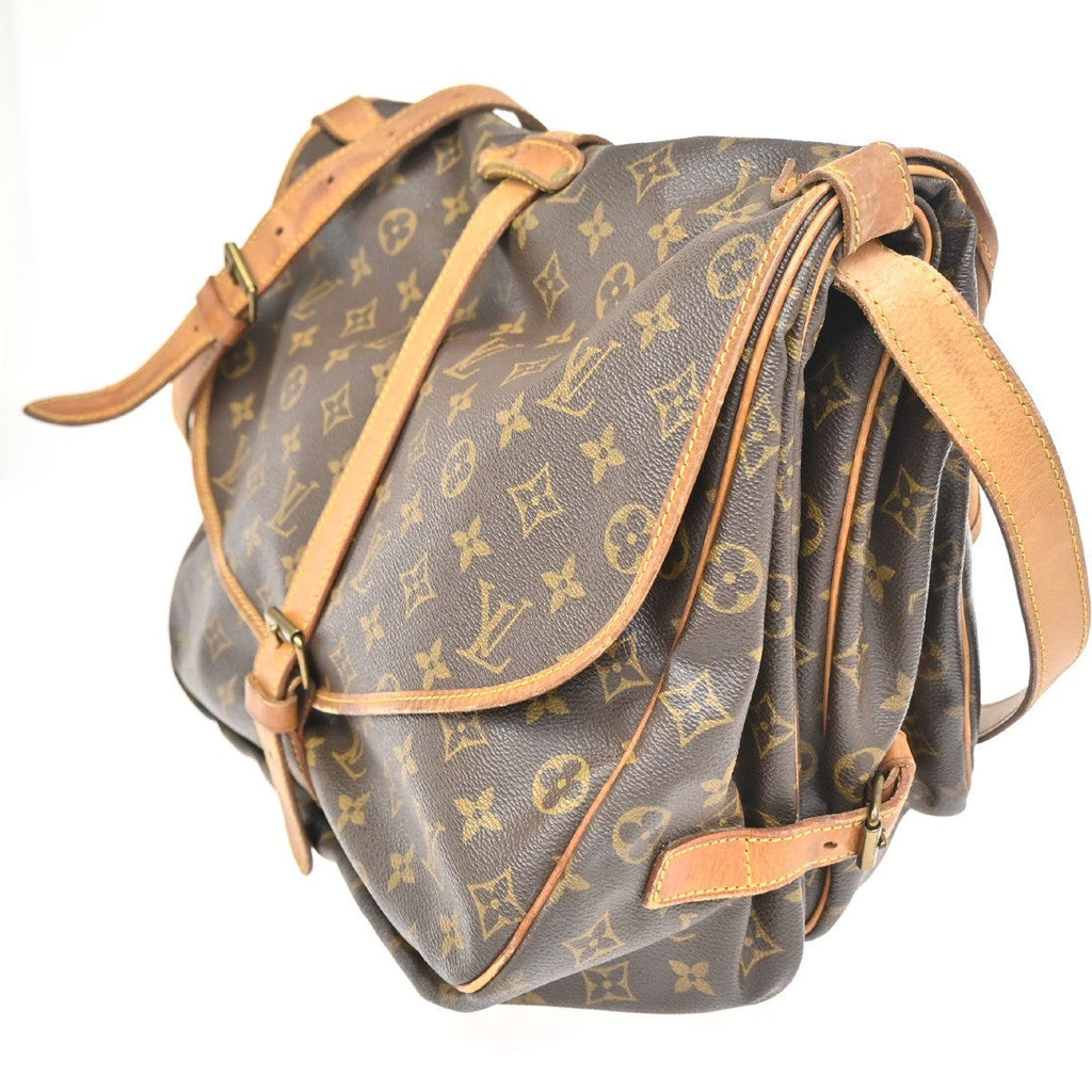 Louis Vuitton Saumur Handbag Monogram Canvas Brown Canvas Shoulder Bag