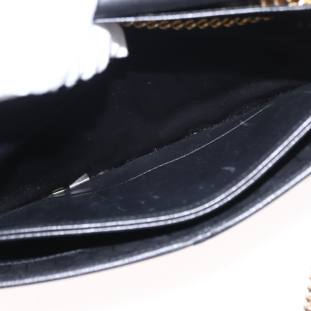 Christian Dior Vintage Shoulder Bag Leather Black Leather Shoulder Bag Bag (Pre-Owned)