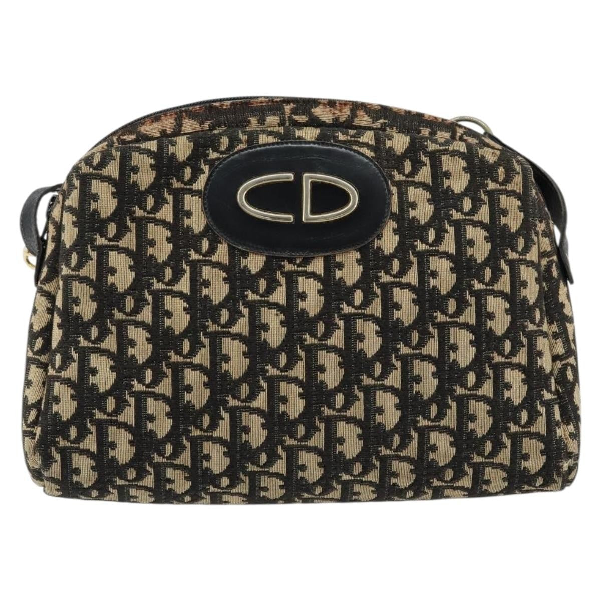 Christian Dior Vintage Cd Trotter Shoulder Bag Canvas Black Canvas Shoulder Bag Bag (Pre-Owned)