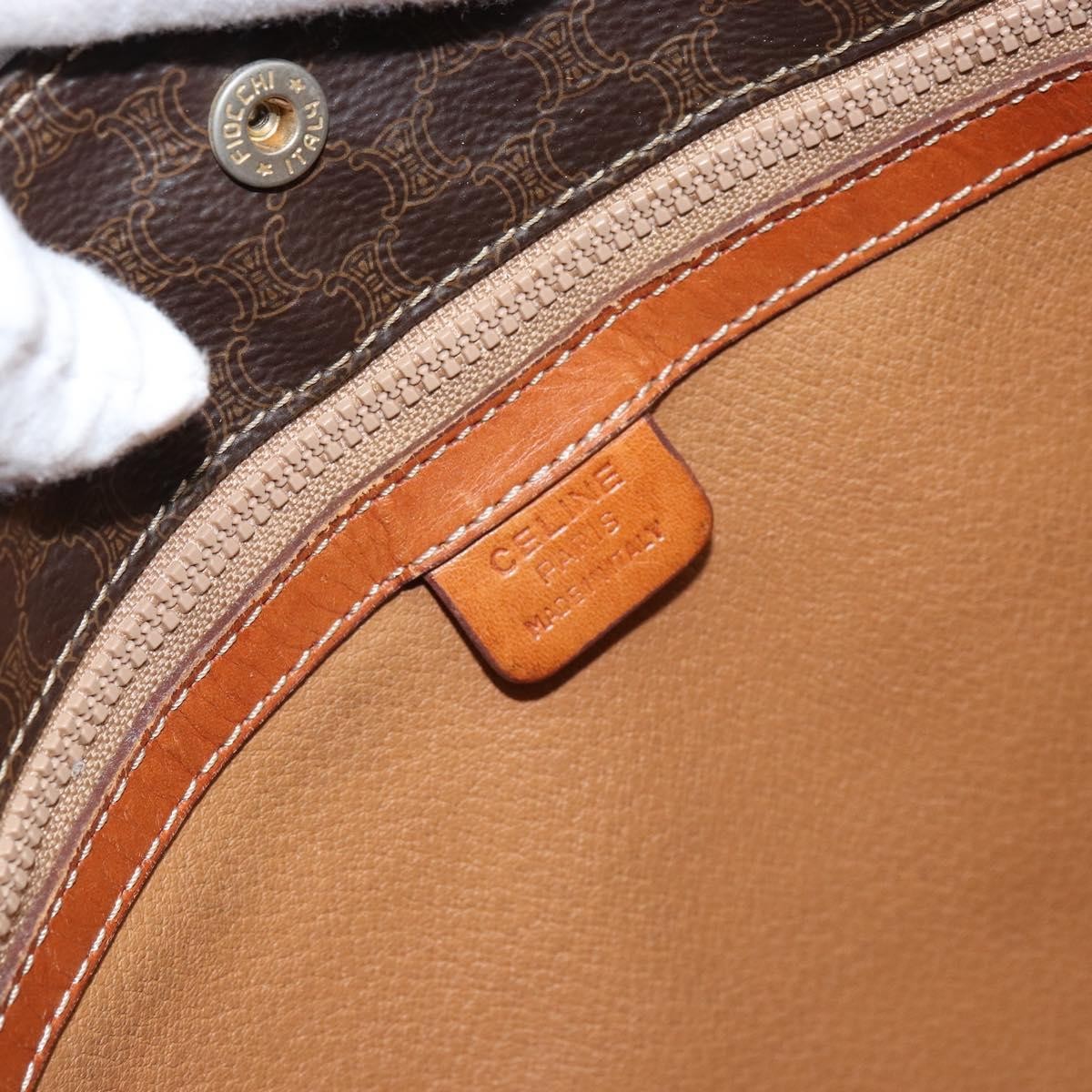 Celine Vintage Macadam Tote Bag Canvas Brown Canvas Tote Bag Bag