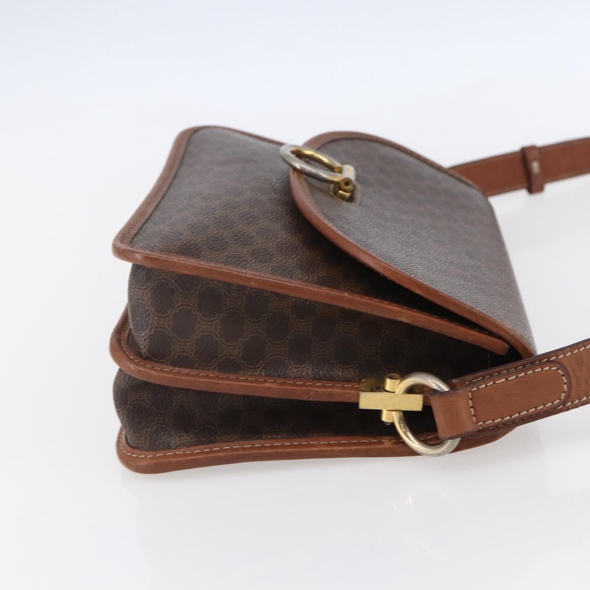 Celine Flap Shoulder Bag Canvas Brown Canvas Shoulder Bag Bag