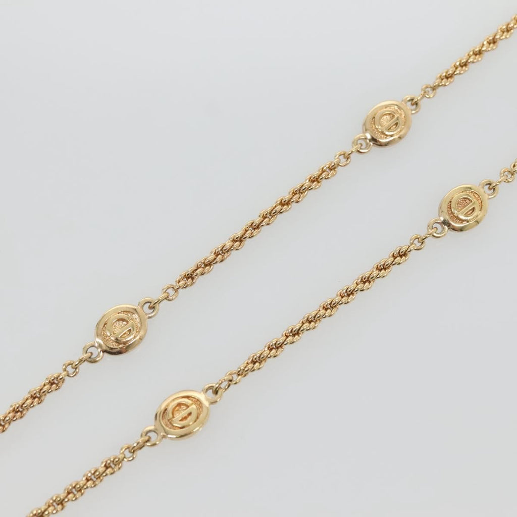 Christian Dior Cd Round Pendant Necklace Metal Gold Metal Necklace Jewelry (Pre-Owned)