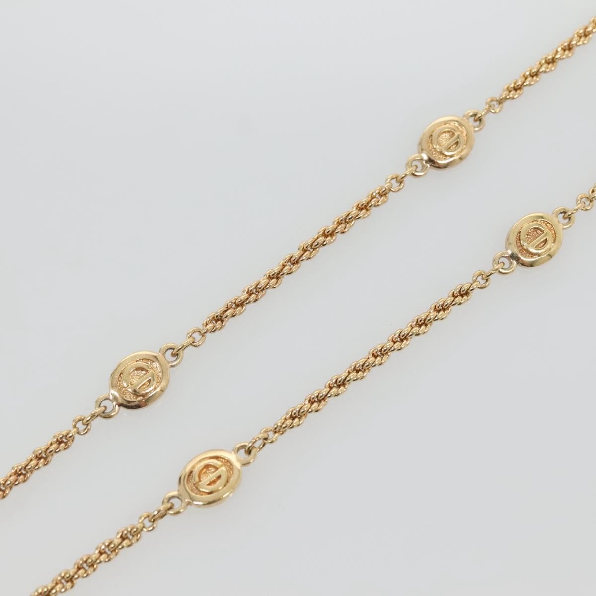 Christian Dior Cd Round Pendant Necklace Metal Gold Metal Necklace Jewelry (Pre-Owned)