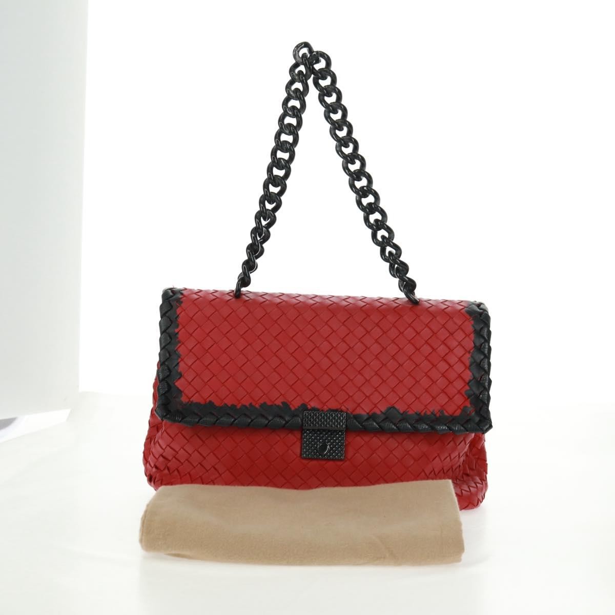 Bottega Veneta Glass Shoulder Bag Intrecciato Nappa With Snakeskin Red Leather Shoulder Bag Bag