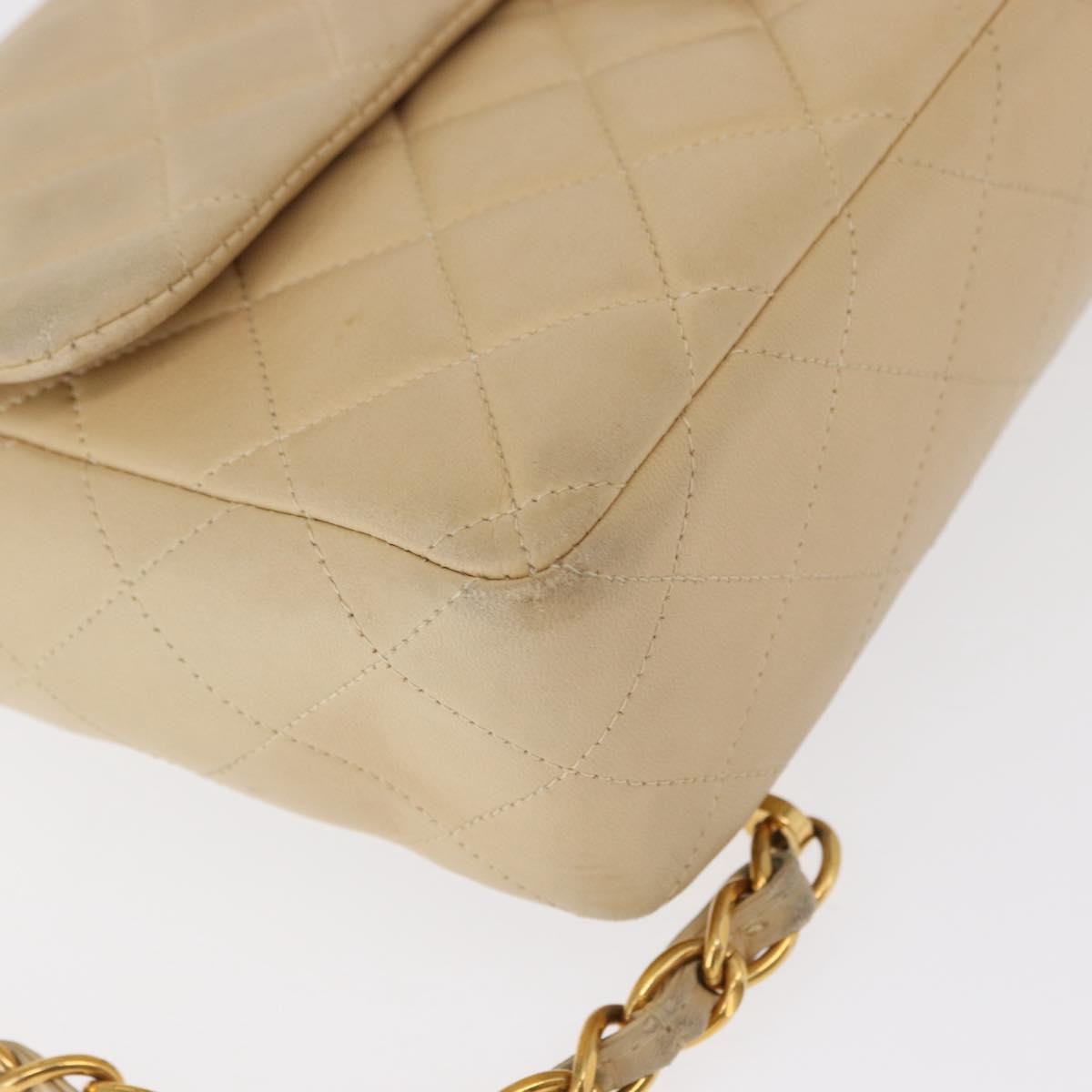 Chanel Vintage Classic Flap Backpack Quilted Lambskin Beige Leather Backpack Bag