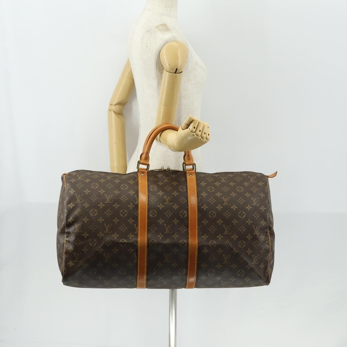 Louis Vuitton Keepall Bag Monogram Canvas Brown Canvas Travel Bag