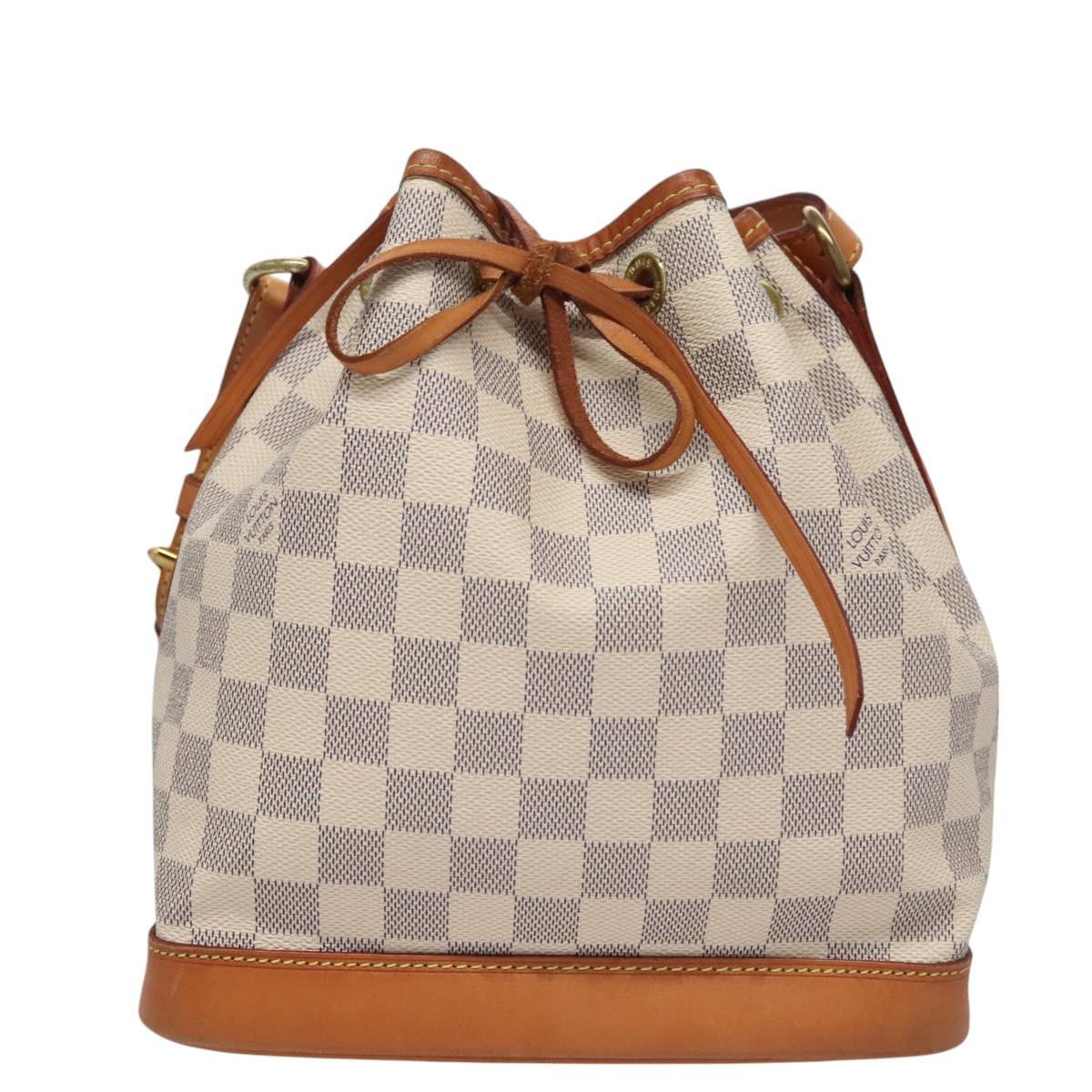 Louis Vuitton Noe Shoulder Bag Damier Azur White Canvas Shoulder Bag