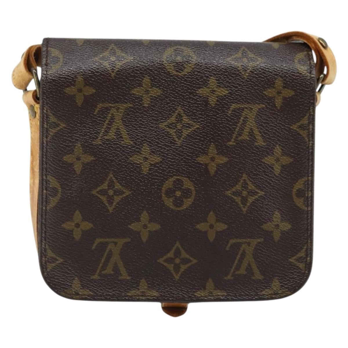 Louis Vuitton Cartouchiere Handbag Monogram Canvas Brown Canvas Shoulder Bag