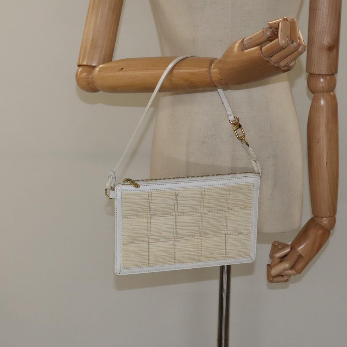 Louis Vuitton Delmonico Pochette Stretch Epi Leather Ecru Leather Clutche & Pouche Bag