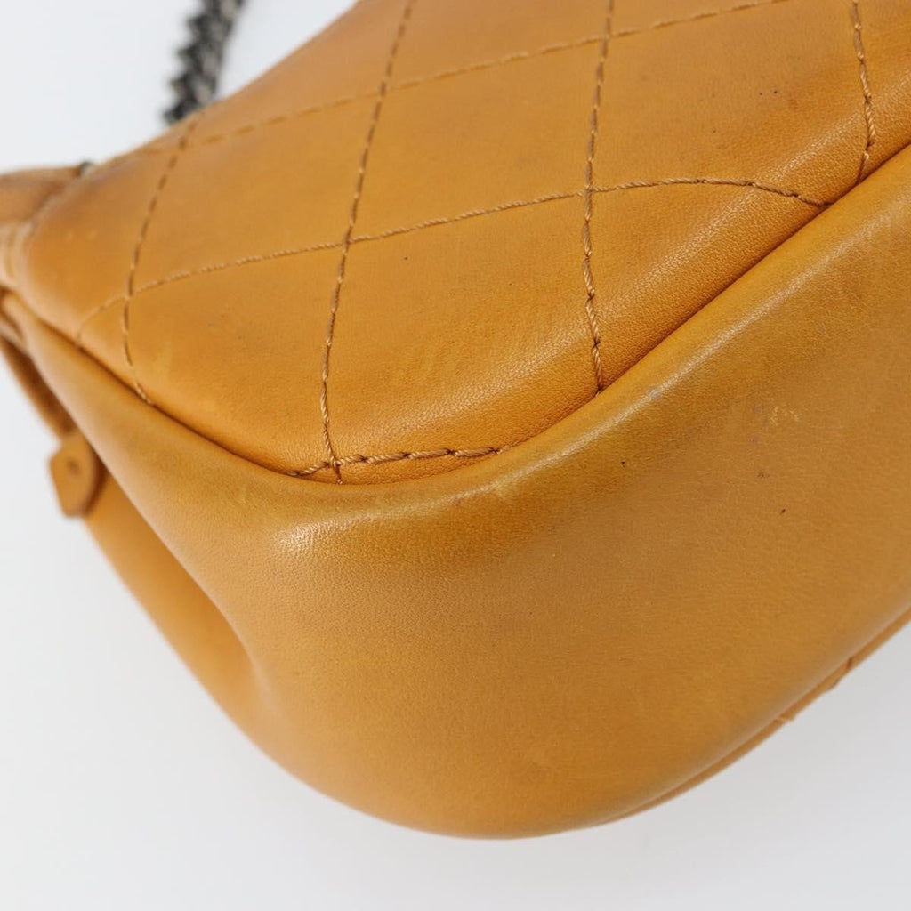 Chanel Chain Flap Bag Quilted Leather Orange Leather Shoulder Bag Bag