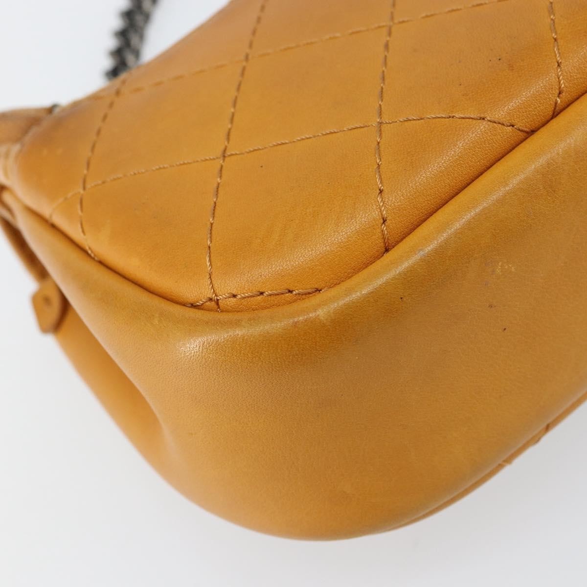 Chanel Chain Flap Bag Quilted Leather Orange Leather Shoulder Bag Bag