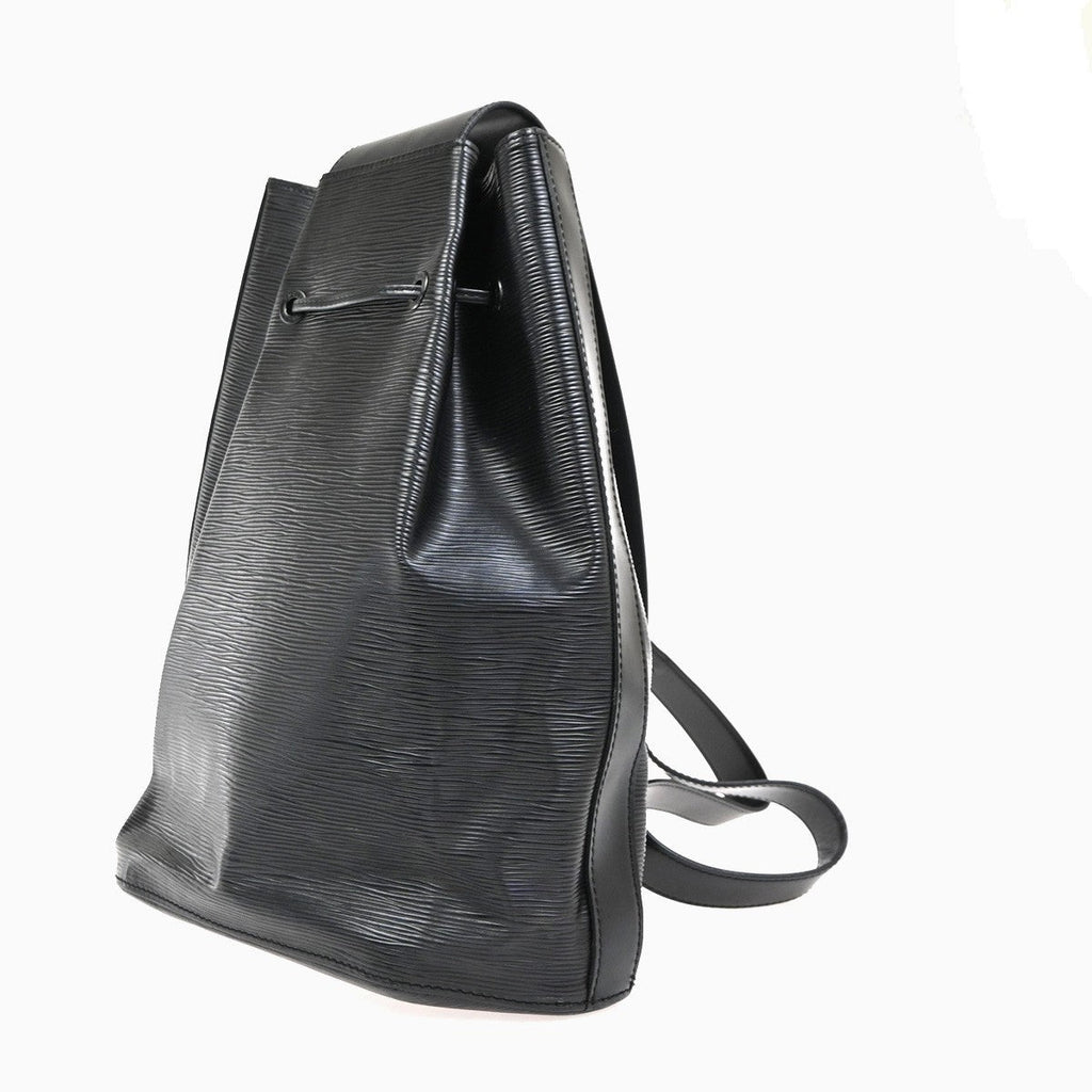 Louis Vuitton Sac A Dos Drawstring Backpack Epi Leather Black Leather Backpack Bag