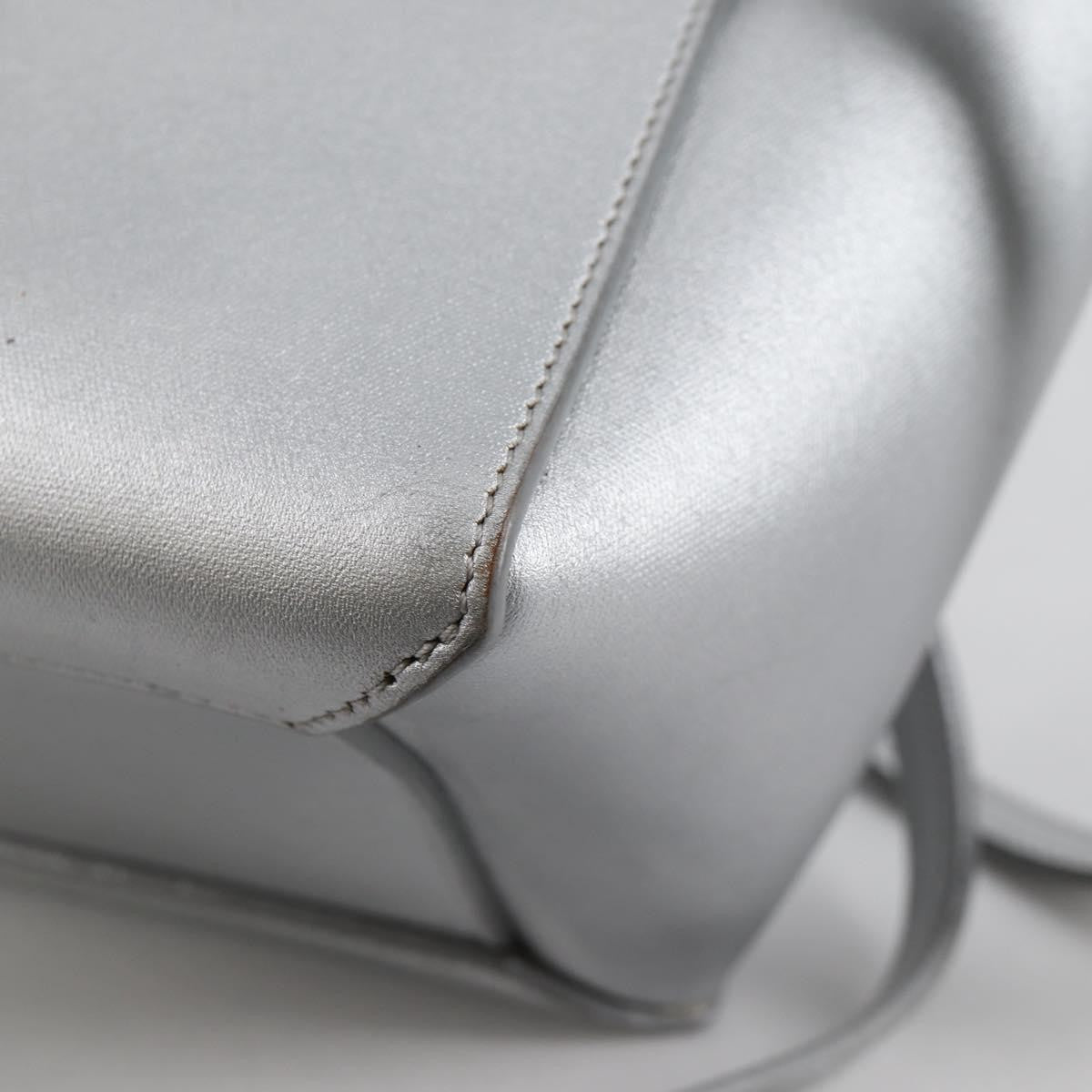 Celine Belt Bag Textured Leather Silver Leather Handbag
