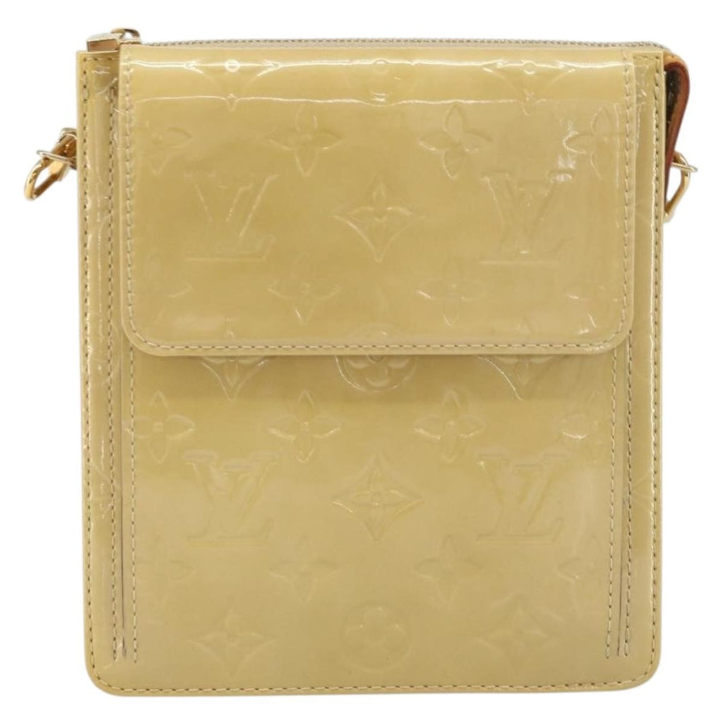 Louis Vuitton Mott Handbag Monogram Vernis Beige Patent_Leather Clutche & Pouche Bag