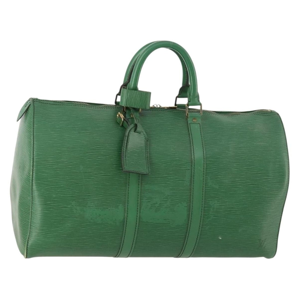 Louis Vuitton Keepall Bag Epi Leather Green Leather Travel Bag