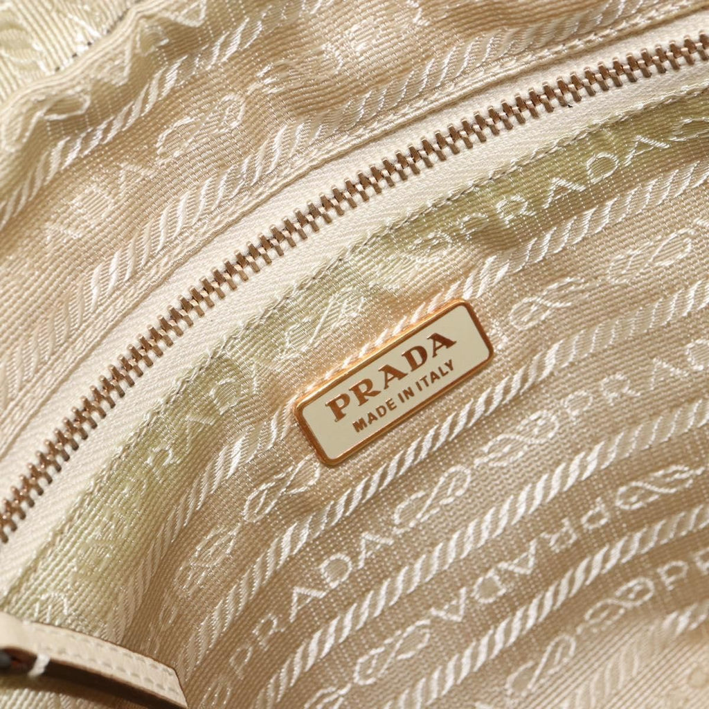 Prada Vintage Handbag Tessuto Beige Nylon Handbag